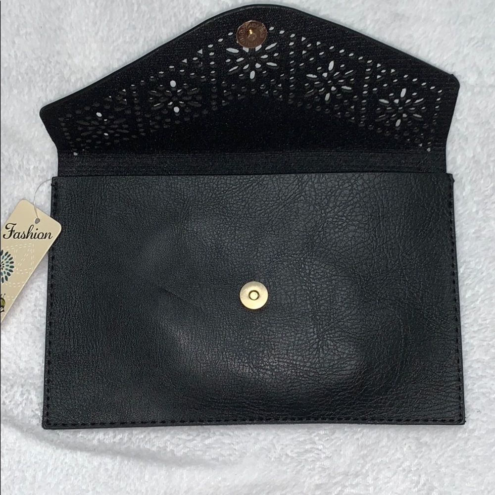 Black Mini Vegan Leather Crossbody - Picture 3 of 6